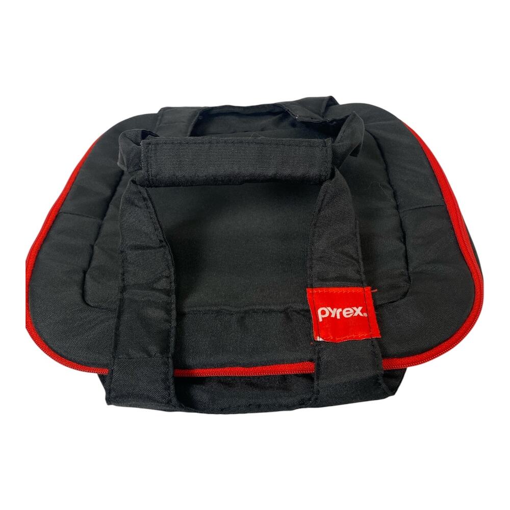 Pyrex Portables Casserole Carrier 3Qt Red Black Double Handles 9 x 11 x 2